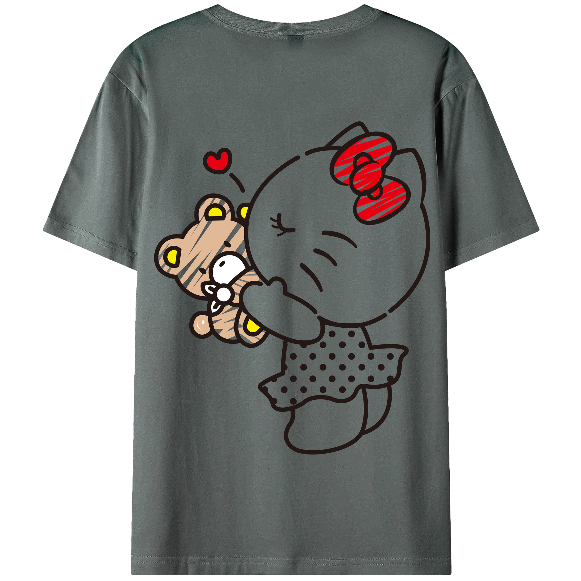 （画像用） Hello Kitty ハローキティ 綿100％半袖Tシャツ（背面プリント）